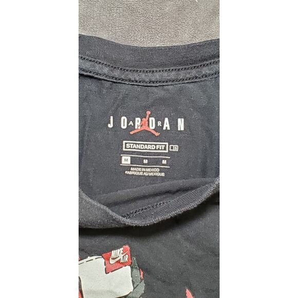 Air Jordan Sz M T-Shirt Mens Standard Fit Black Graphic Cotton Sports Ca17-24 - Picture 4 of 6